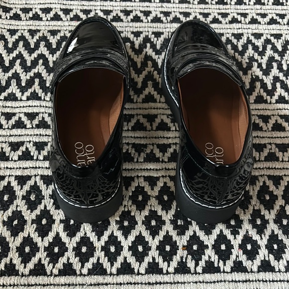 Franco Sarto Black Loafers Sleek Slip-Ons - Picture 4 of 5